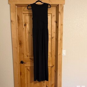 Cider Black Sleeveless Ribbed Jumpsuit